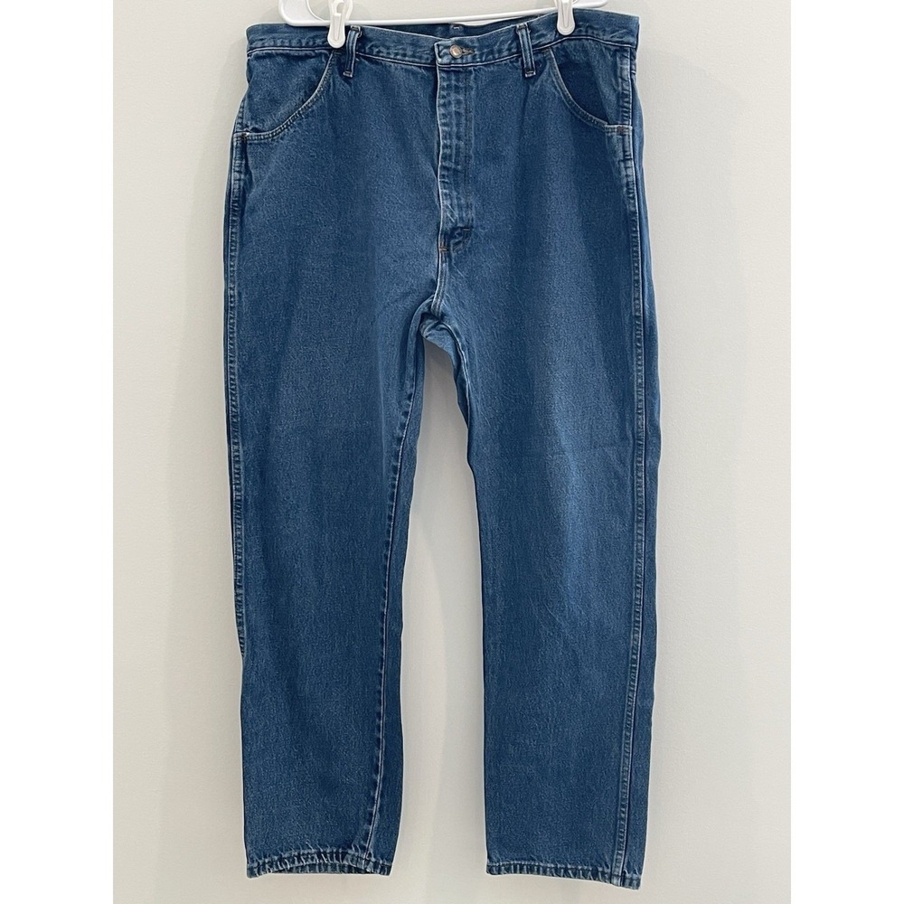 00014 Rustler Jeans Mens 42x32 Blue Relaxed Fit, Blue Denim, Fair/Good condition